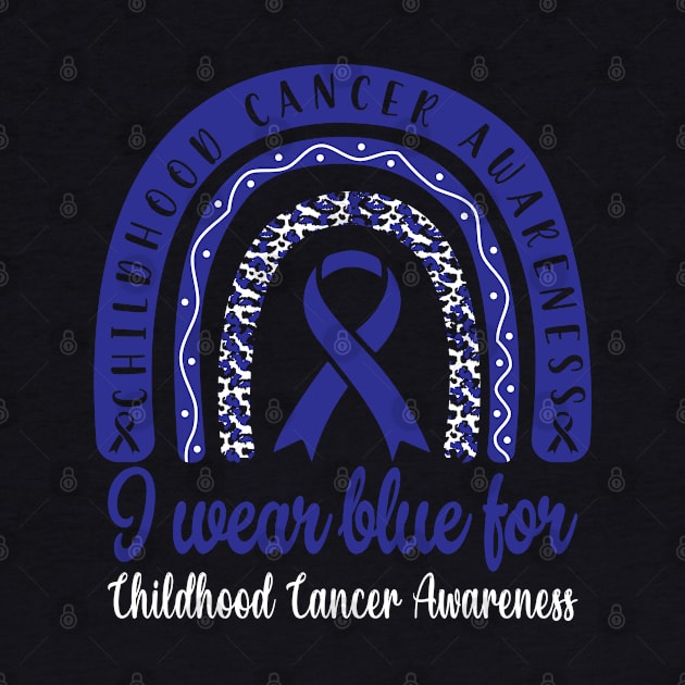 I Wear Blue For Childhood Cancer Awareness Shirt, Warrior , Cancer Support , Childhood Cancer , Blue Ribbon by Abddox-99